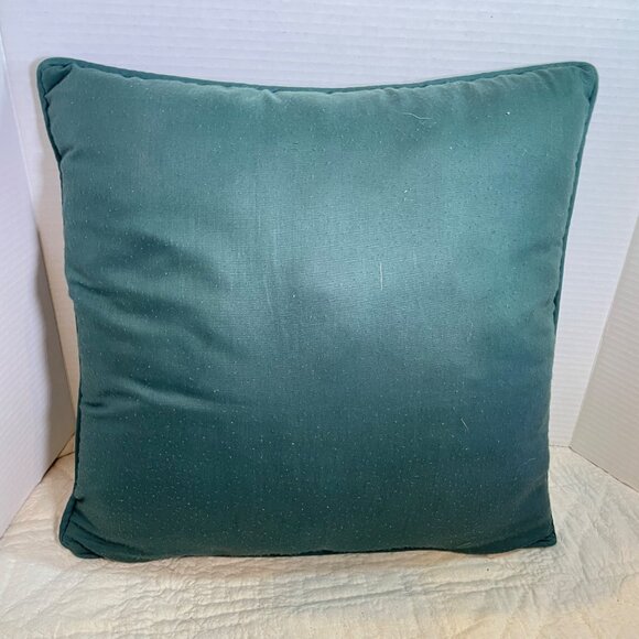 Moose Tapestry Decorative Throw Pillow 17x17 Inches Green & Tan Woodland Design - Picture 4 of 5